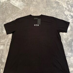 RtA Black Crewneck T-Shirt with White Logo